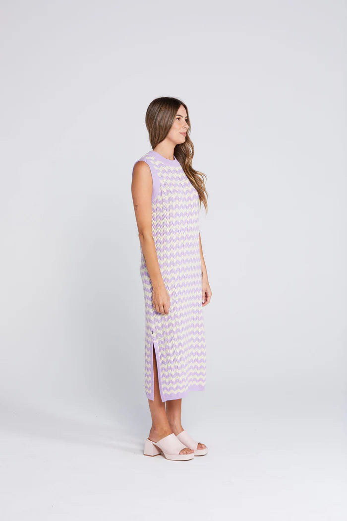 THING THING SQUIGGLE TANK DRESS - Creamy Lilac