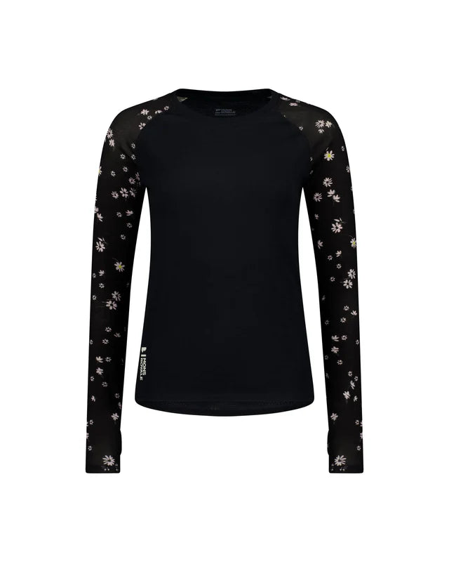 Bella Merino Long Sleeve - Black Daisy