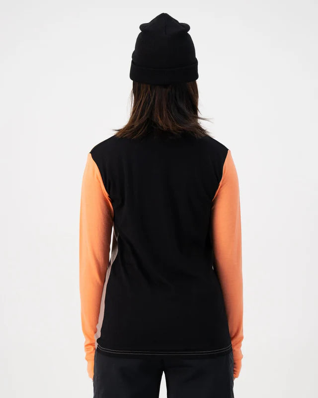 MONS ROYALE WOMENS YOTEI HIGH NECK LONG SLEEVE -Punch / Cinder /Black