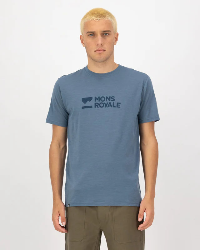 MONS ROYALE - Mens Icon Merino Classic T-Shirt - Goblin Blue