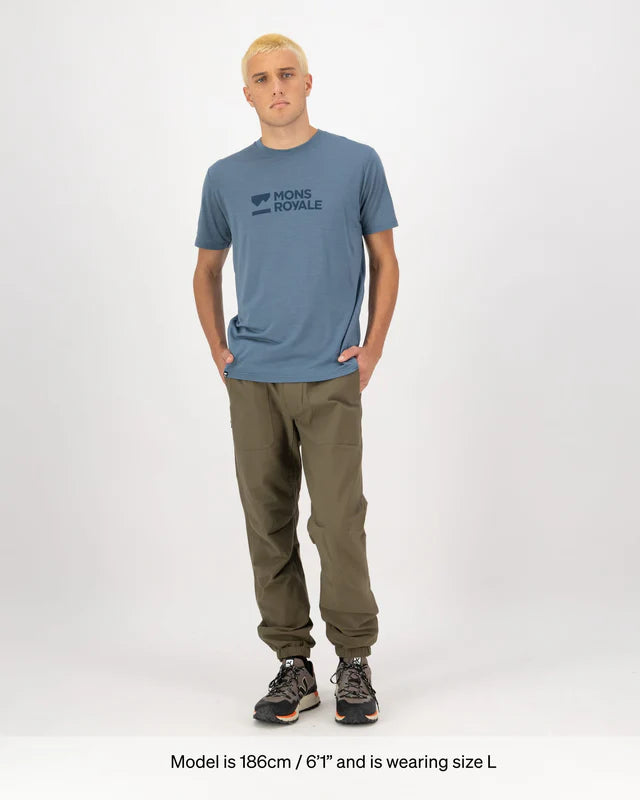 MONS ROYALE - Mens Icon Merino Classic T-Shirt - Goblin Blue