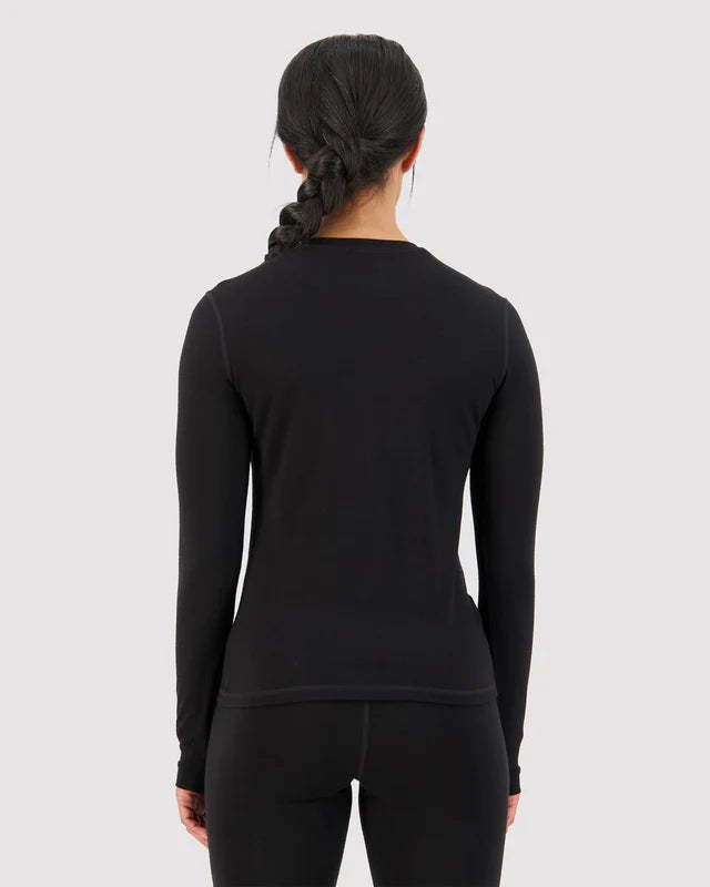 MONS ROYALE WOMENS CASCADE FLEX LONG SLEEVE - Black