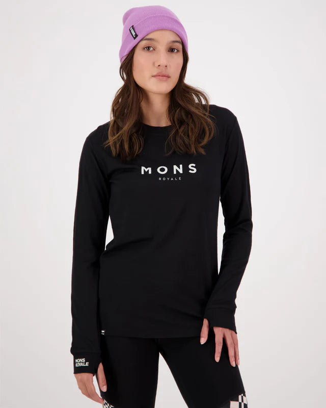 MONS ROYALE - Yotei Merino Classic Long Sleeve - BLACK
