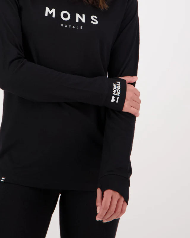 MONS ROYALE - Yotei Merino Classic Long Sleeve - BLACK