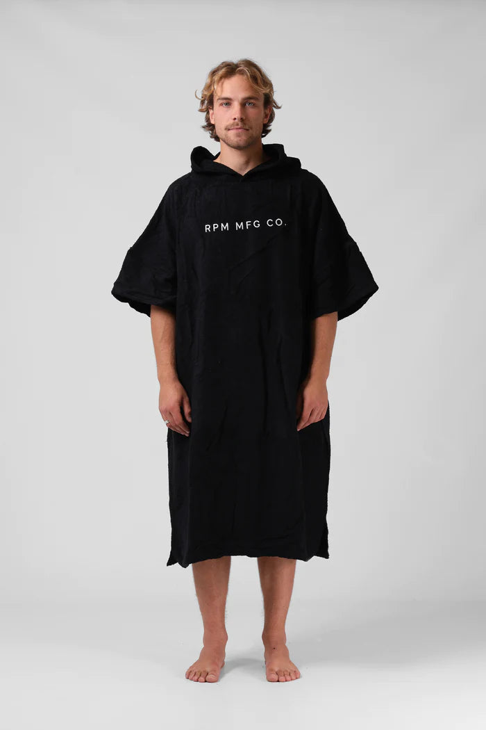 RPM HOODED TOWEL - Black O/S