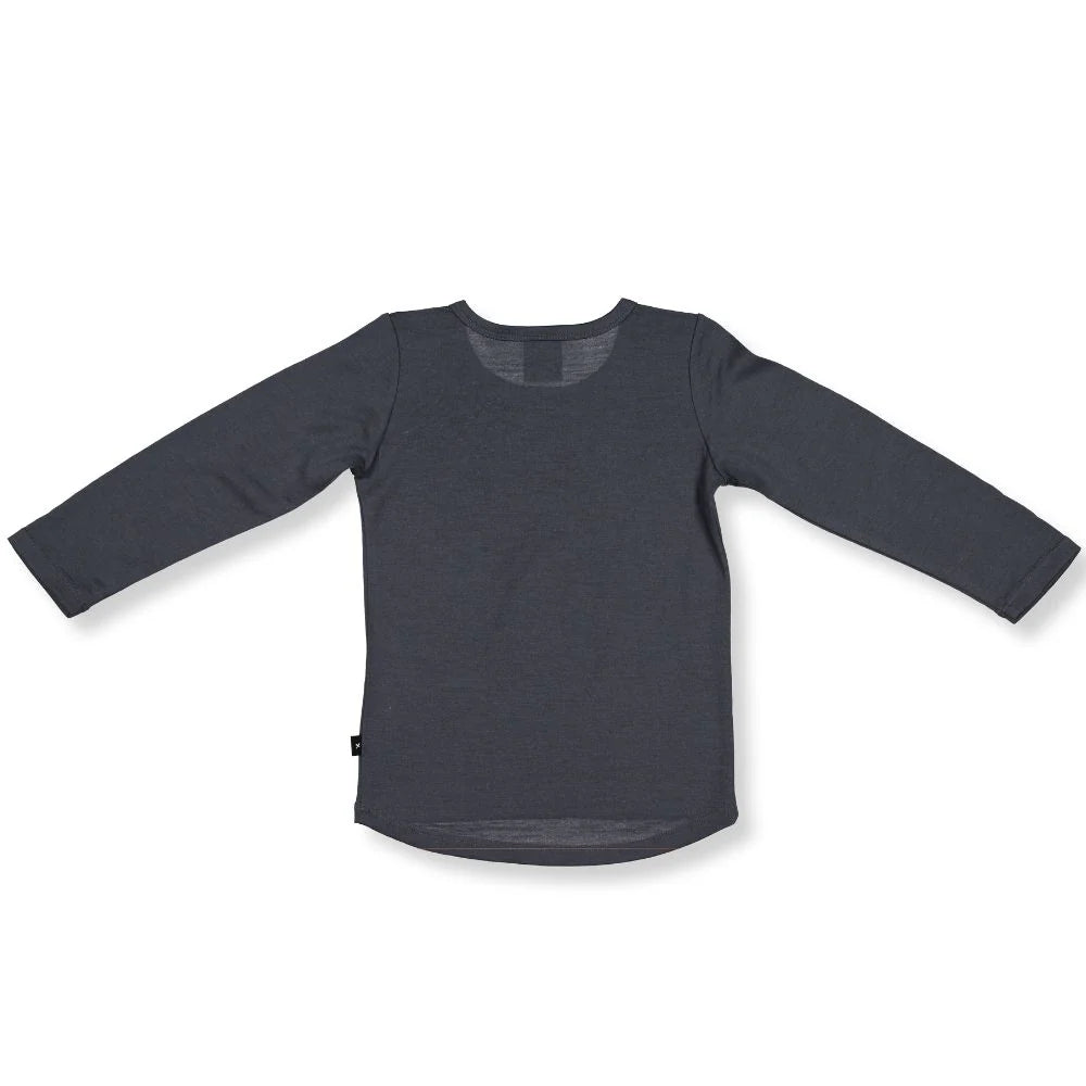 LITTLE FLOCK OF HORRORS WYATT L/S TEE BUTTONS - Shadow