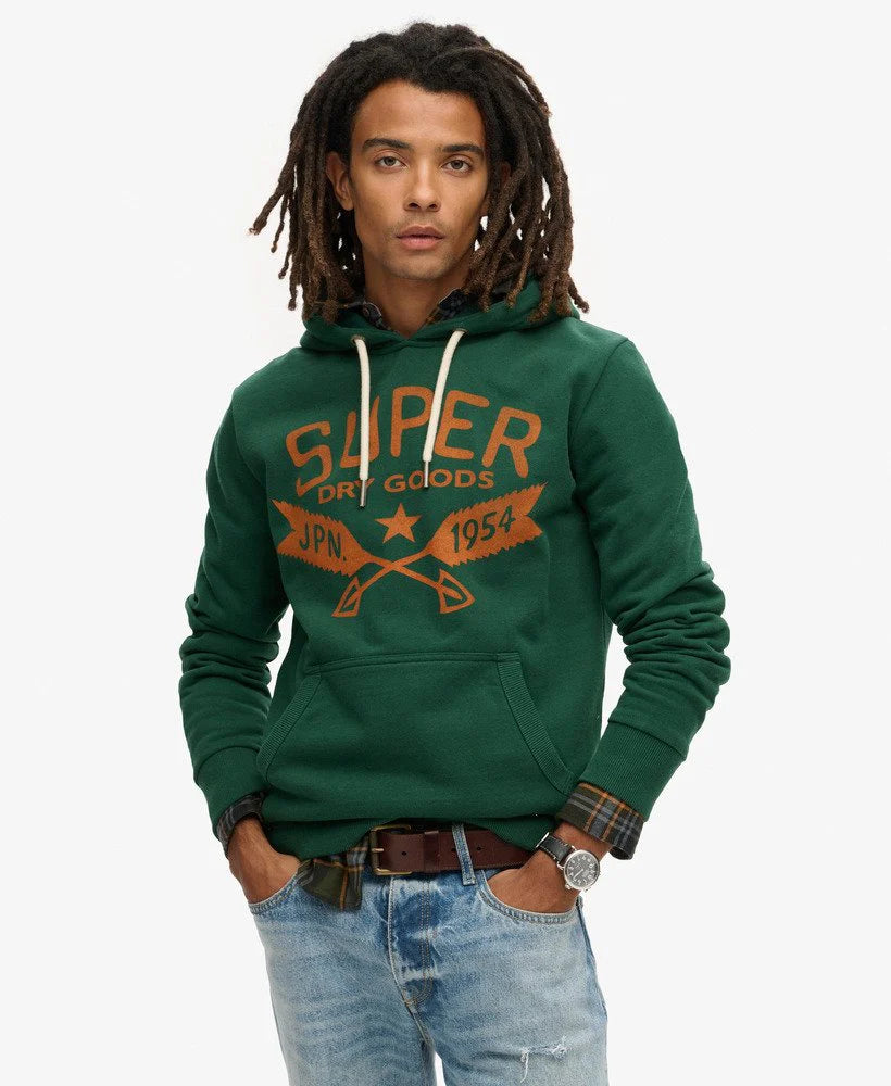 SUPERDRY LO-FI OUTDOOR GRAPHIC HOODIE - Bengreen Marle