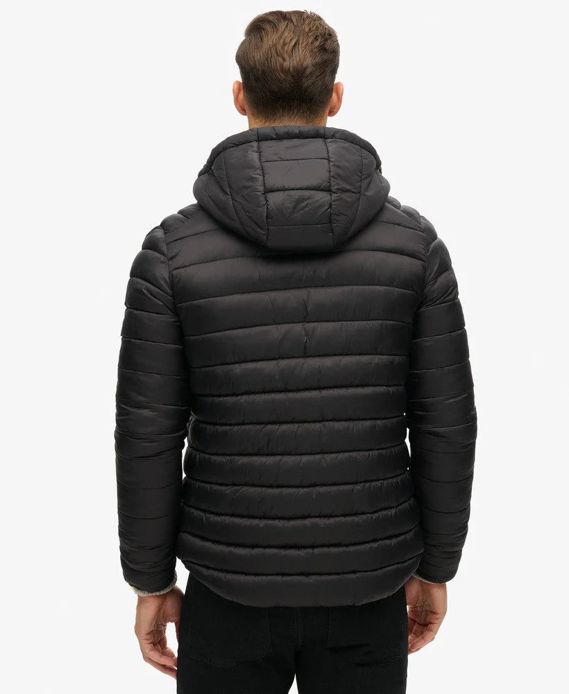 SUPERDRY HOODED FUJI SPORT PADDED JACKET - Black