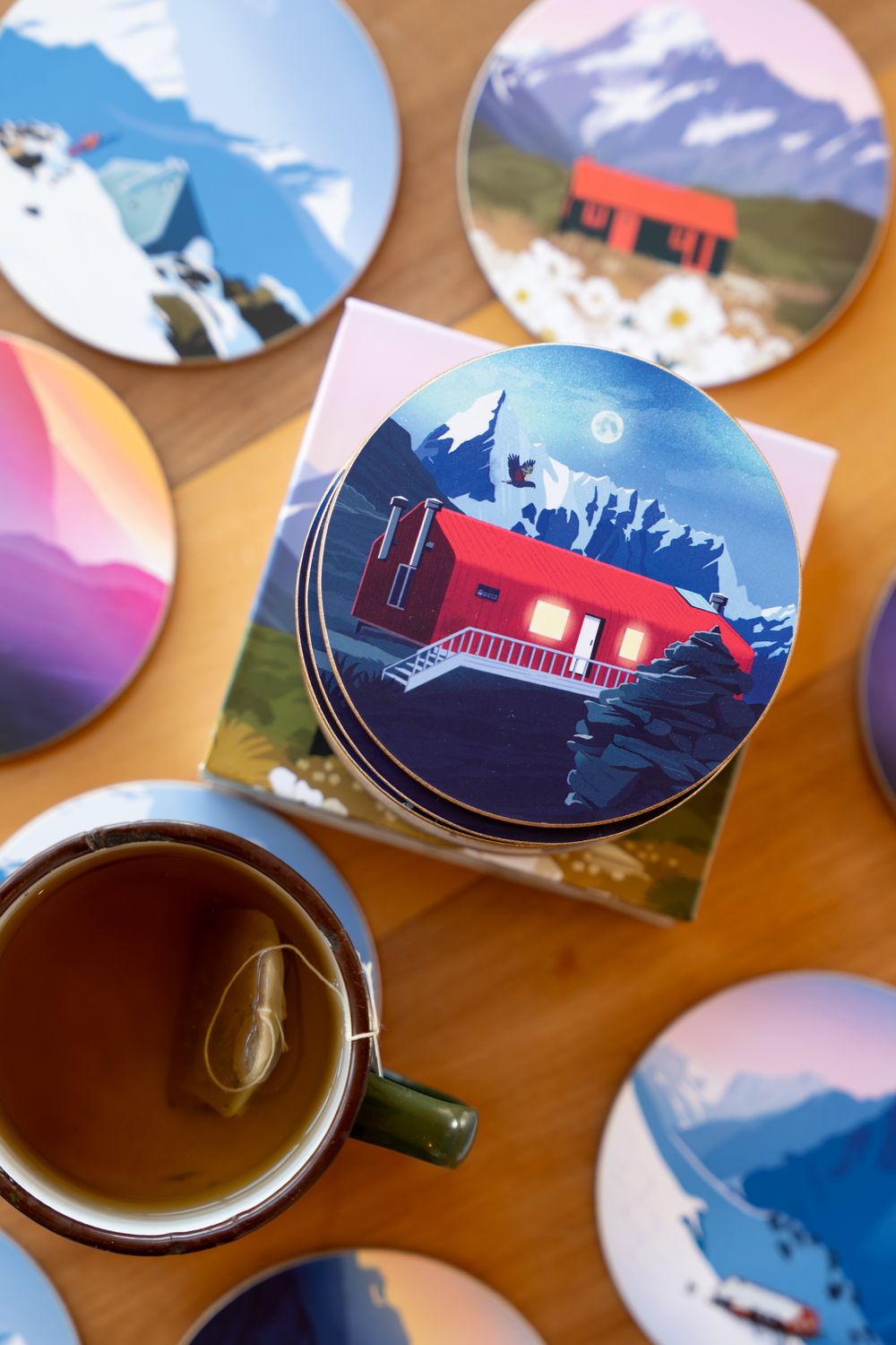 LOVE THY LAND - Backcountry Huts Coaster set