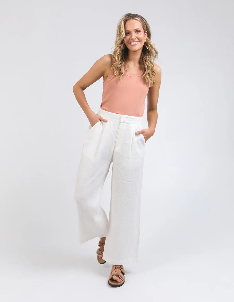 FOXWOOD ELINA WIDE LEG PANT - VINTAGE WHITE