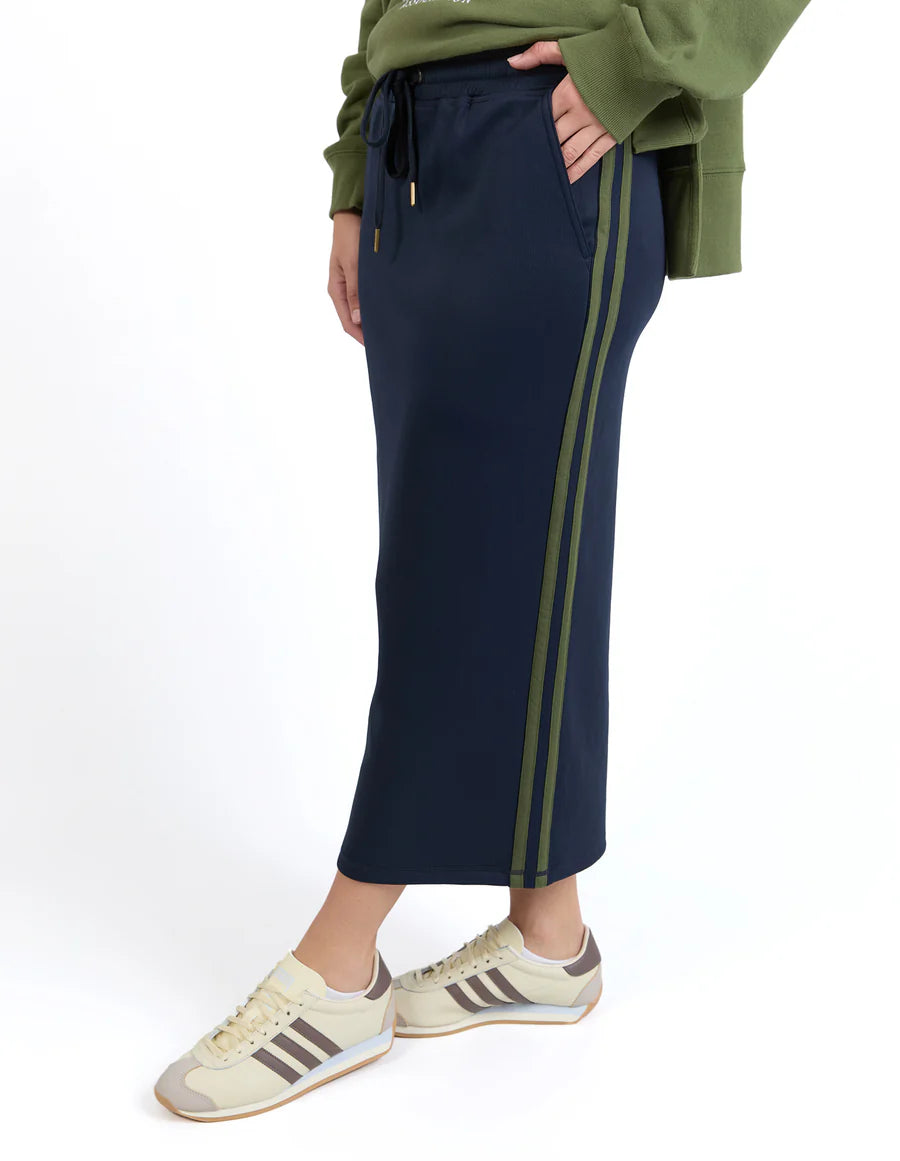 FOXWOOD JUNO SKIRT - Navy with Green Trim