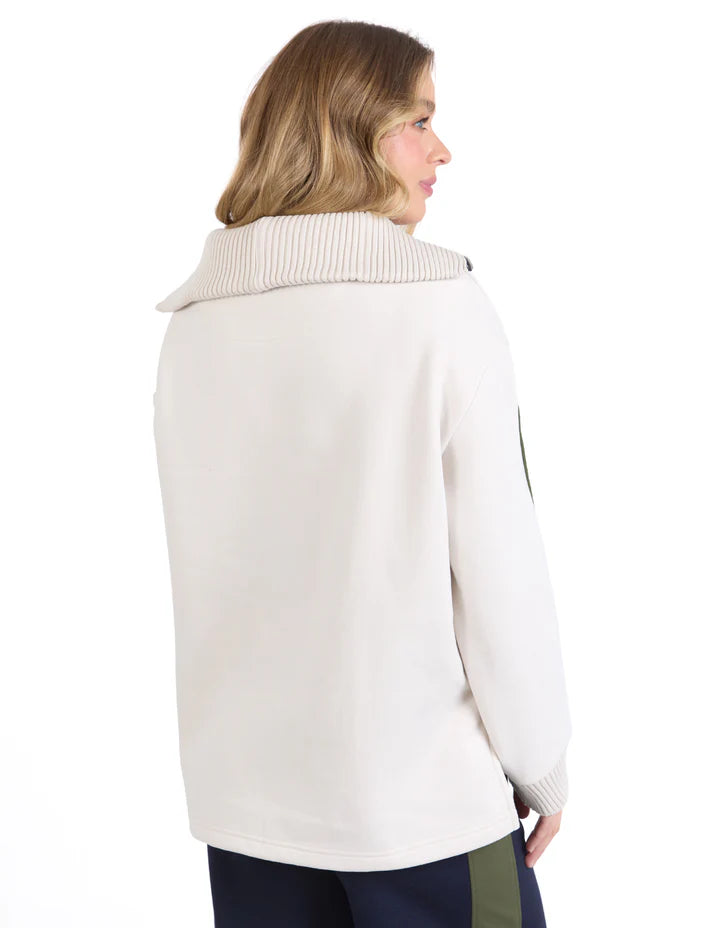 FOXWOOD KNIT COLLAR CREW - Bone