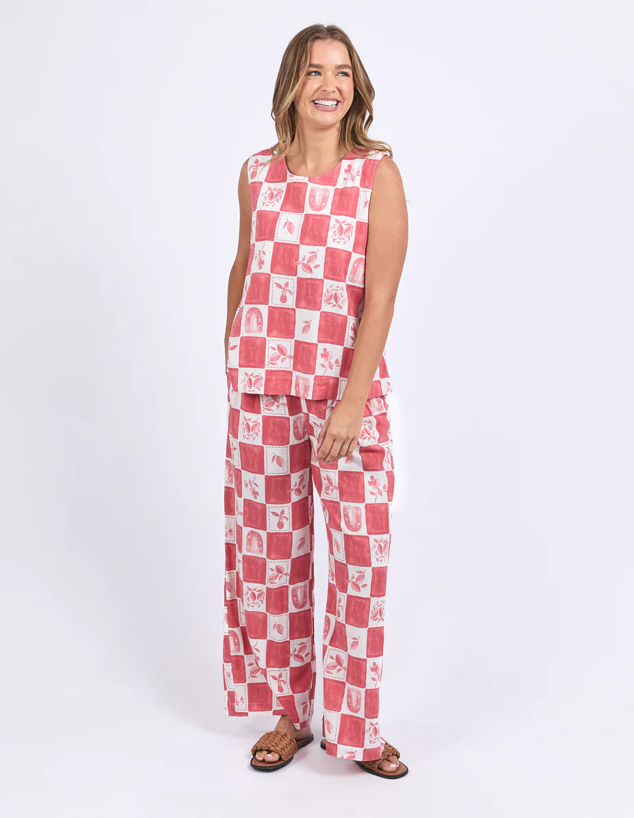 FOXWOOD BIARITTZ TOP - Crimson Print