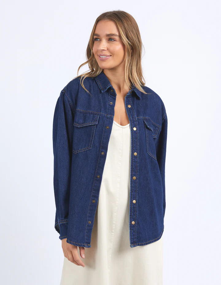 FOXWOOD DAISY OVERSHIRT - DARK BLUE DENIM