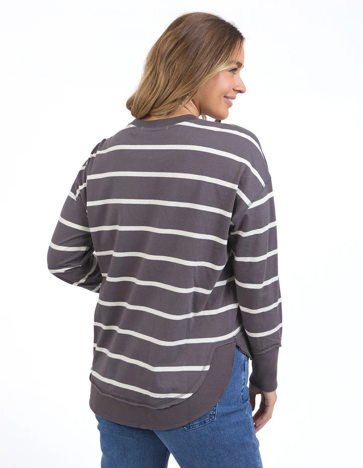 FOXWOOD FARRAH LONG SLEEVE -Dark Grey/White