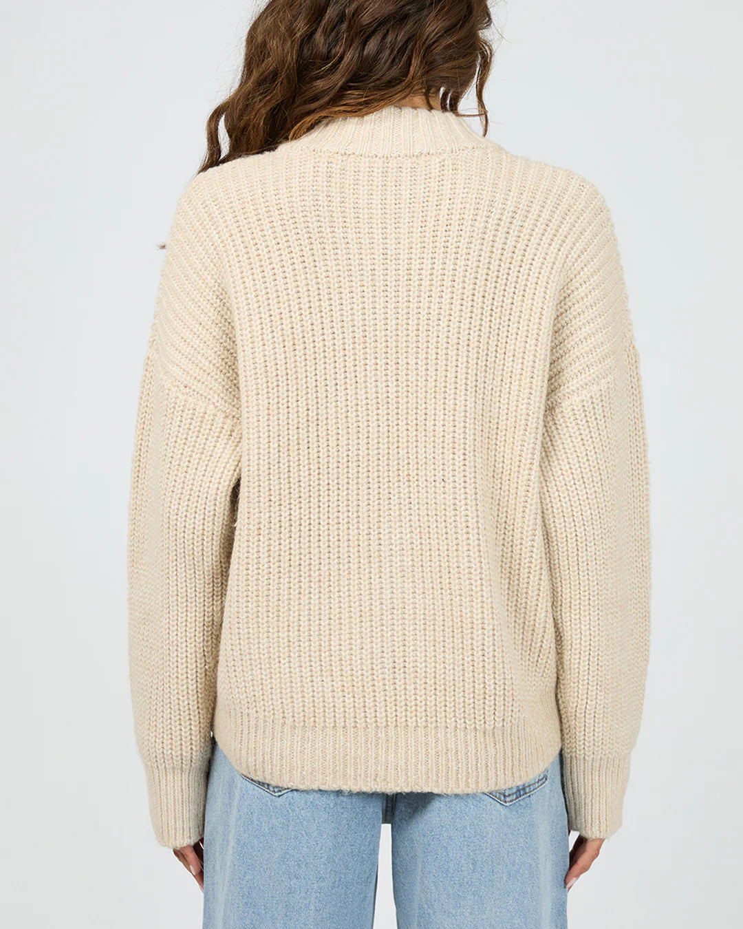SILENT THEORY MAPLE ZIP THRU KNIT JUMPER - Natrual
