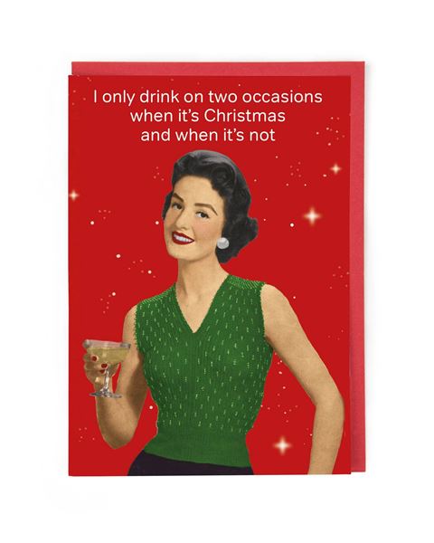 CATH TATE CARDS - Drink At Christmas - Christmas Card