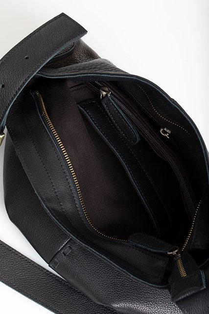ANTLER BAG AMICI LEATHER - BLACK