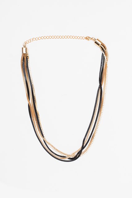 ANTLER NECKLACE RHINESTONE - BLACK & GOLD