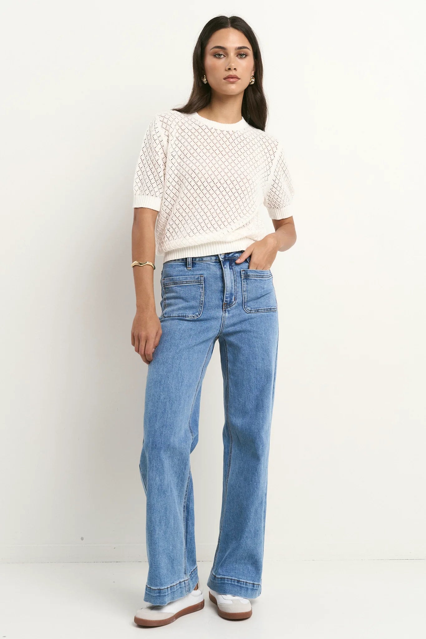 IVY + JACK DAPPLE KNIT TEE - Ivory