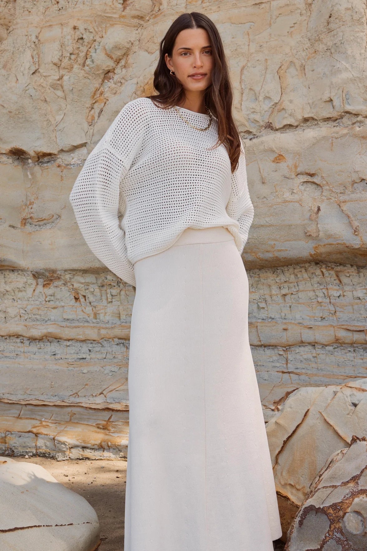 RE:UNION DAWN CROCHET JUMPER - Ivory