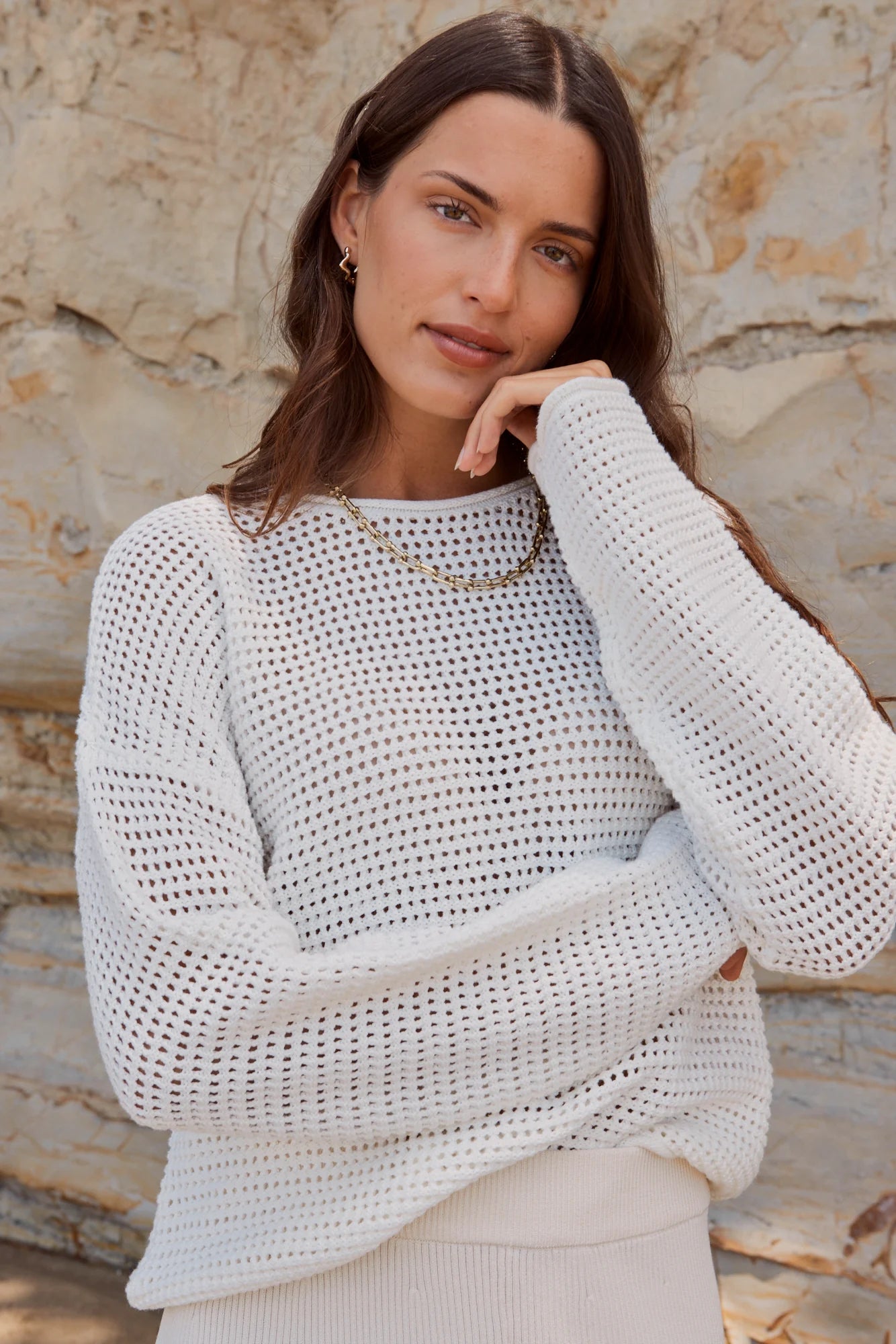 RE:UNION DAWN CROCHET JUMPER - Ivory