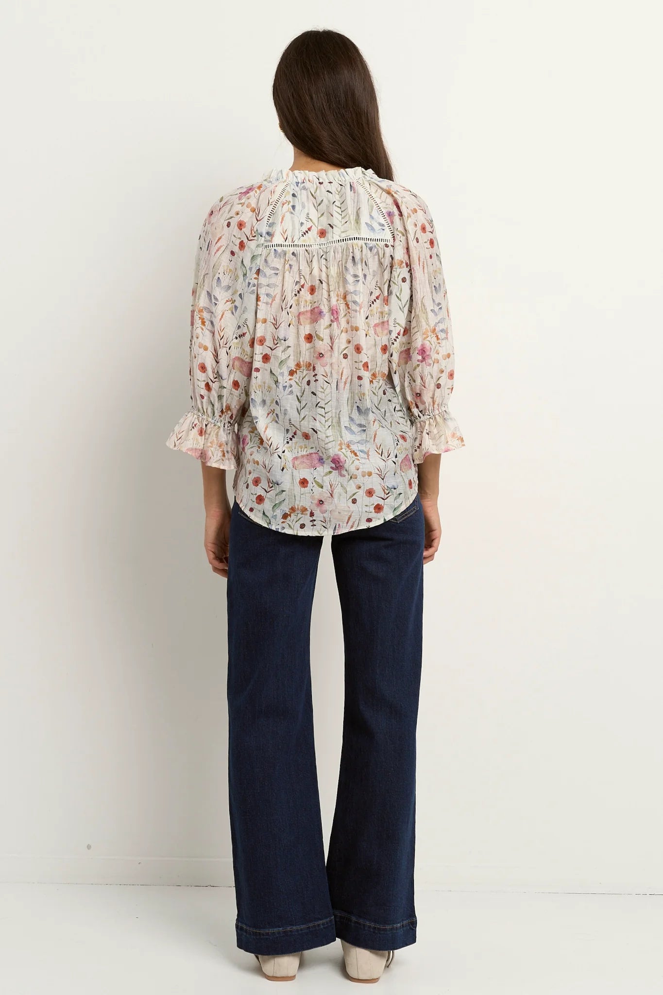 BY ROSA ENCOUNTER TOP - Cream Floral