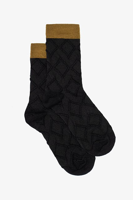 ANTLER SOCK -Olive & Black Cable Sock
