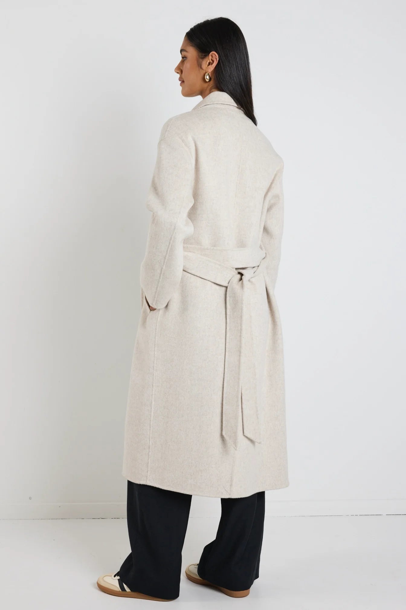 BY ROSA GENEVA WOOL BLEND COAT - Snow Marle