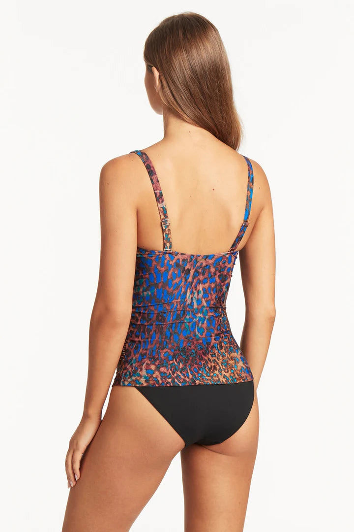 SEA LEVEL HUNTER CROSS FRONT MULTIFIT SINGLET TOP - Blue
