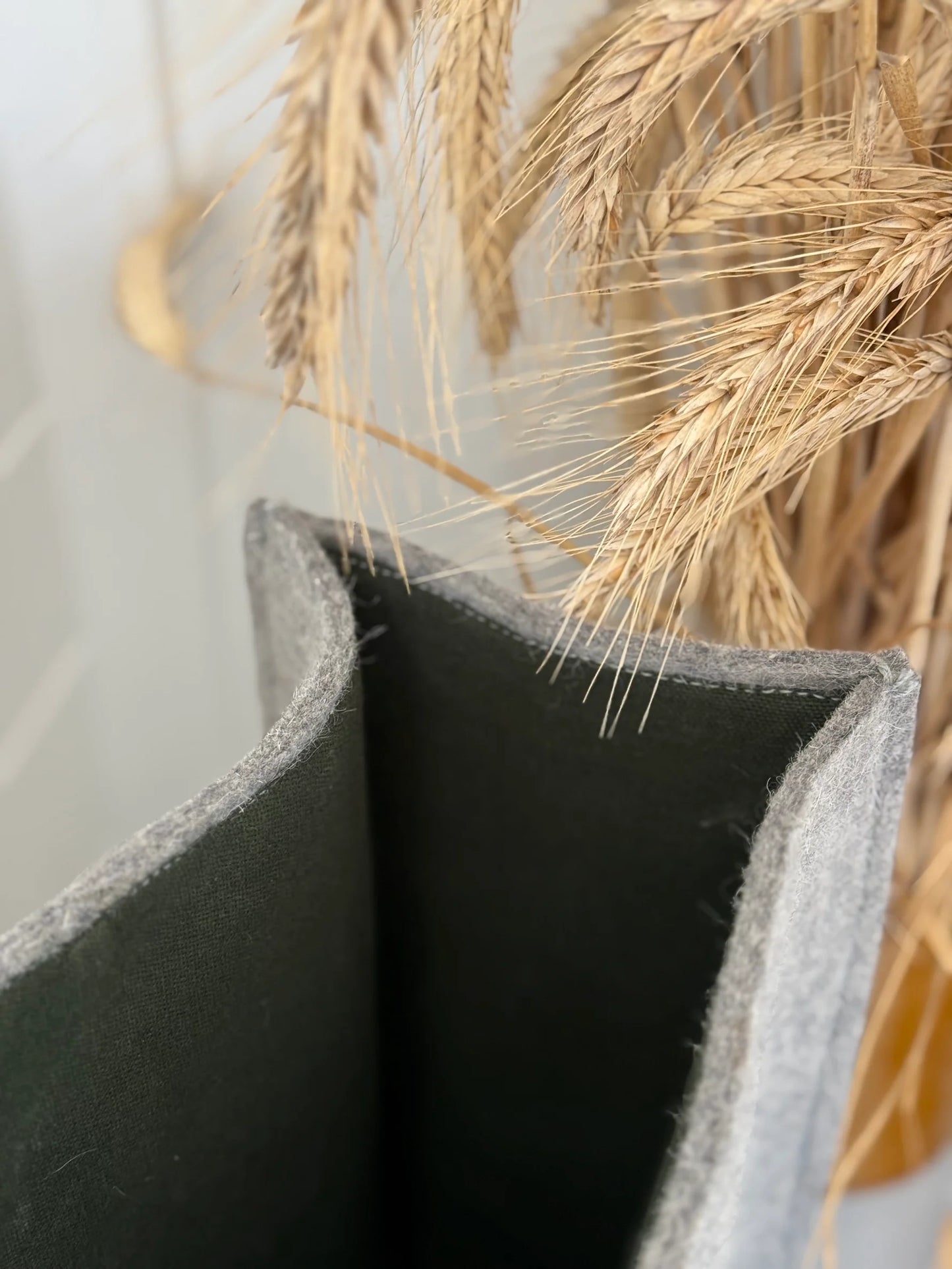 THE WOOL BAG - Forest Green Lining