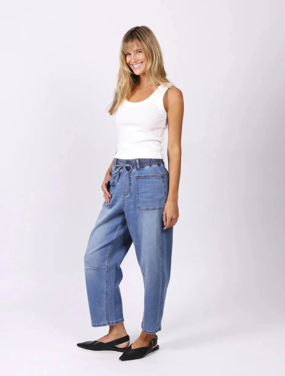 MONACO LEO BARREL JEANS - Blue