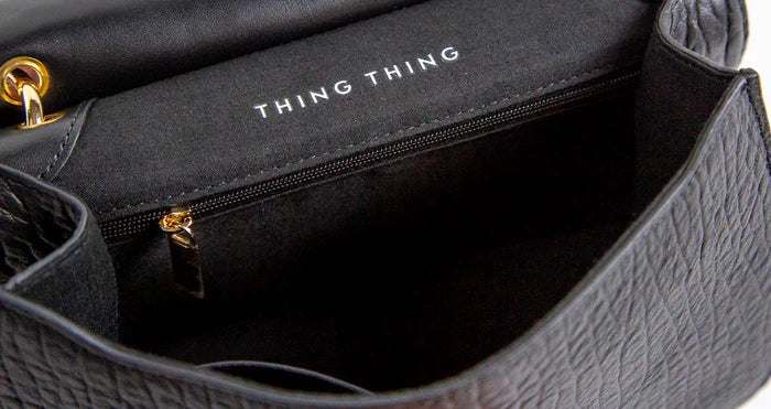 THING THING KATHRYN BAG - Black Bubble Leather