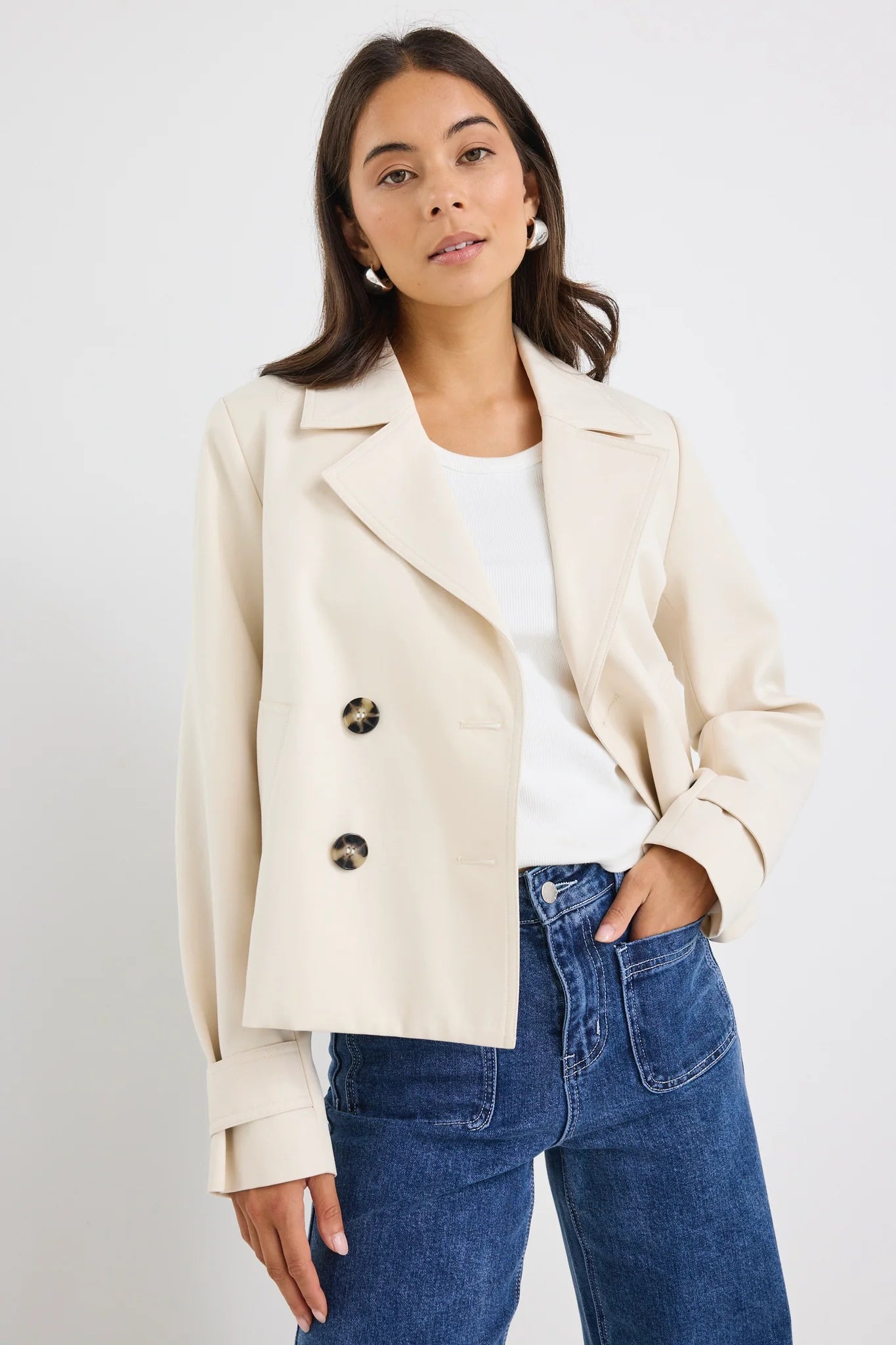 STORIES BE TOLD PATHWAY CROPPED TRENCH JACKET - Pumice