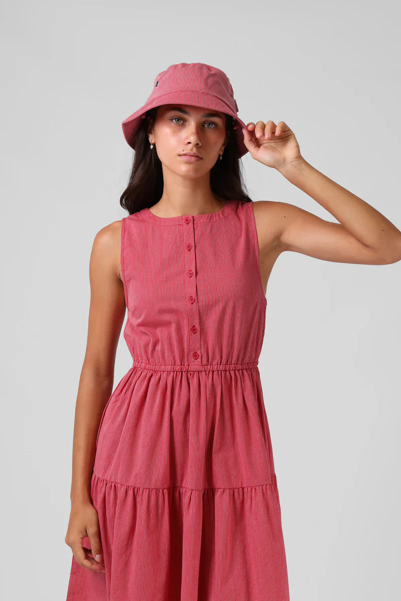 RPM BUCKET HAT - Red Pin Stripe