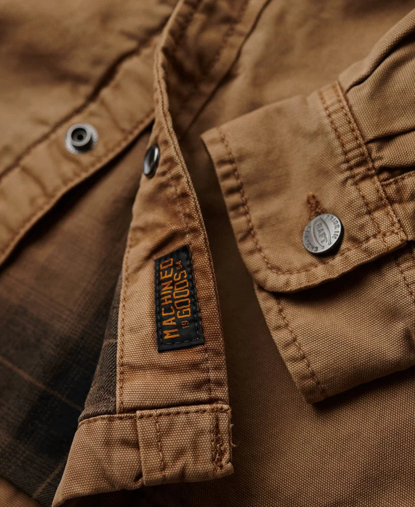 SUPERDRY CANVAS WORKWEAR OVERSHIRT - CLASSIC TAN BROWN