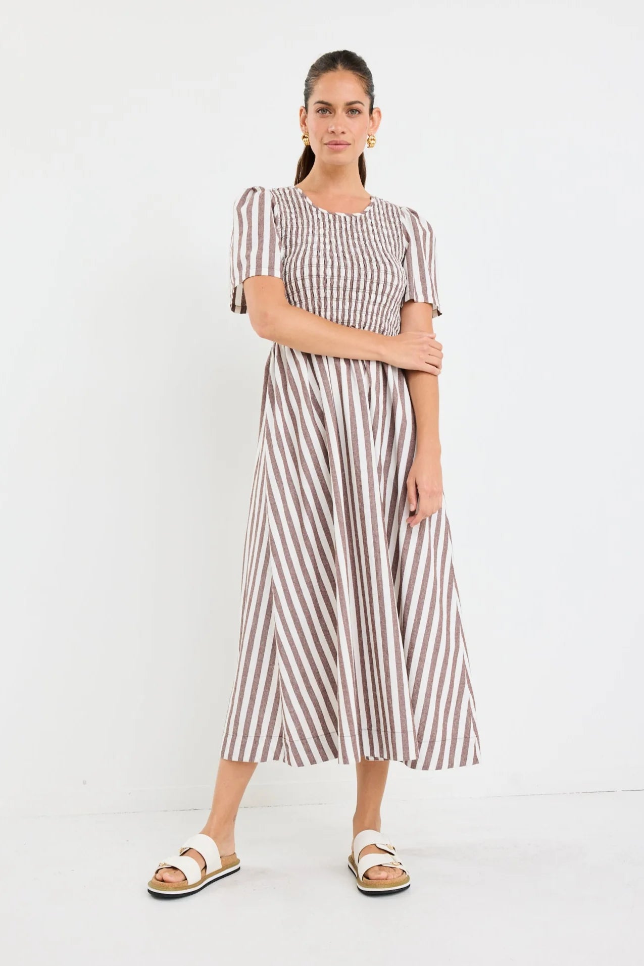 RE:UNION WREN MIDI DRESS - Chocolate