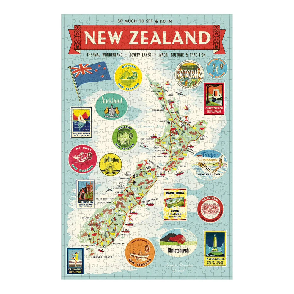 VINTAGE PUZZLE - NEW ZEALANG MAP - 500 pieces