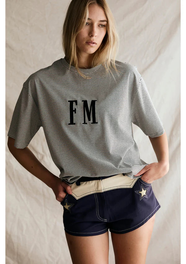 FAR MER BY WHITNEY - OVERSIZE STRIPE Charcoal