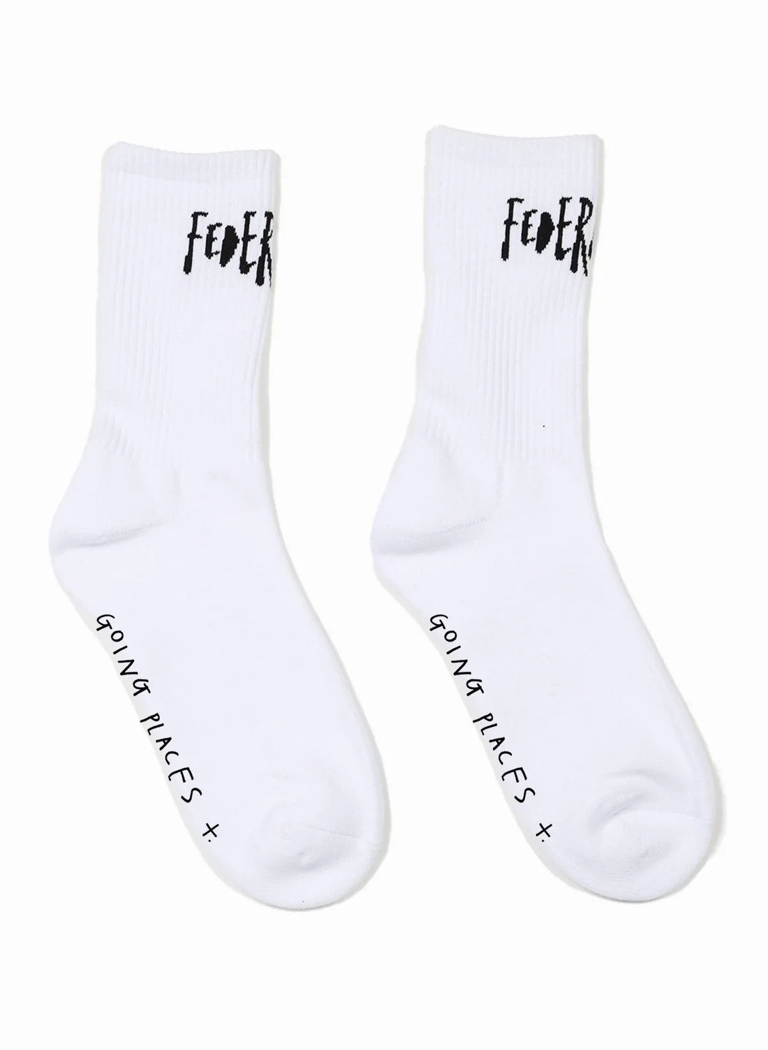 FEDERATION INKED SOCKS 2 PACK M/L - WHITE/BLACK