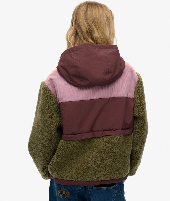 SUPERDRY HOODED FLEECE JACKET - Burnt Olive