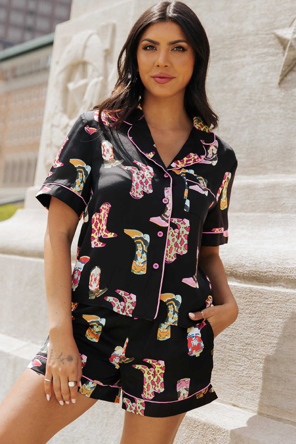 PRICKLE & POLLY Satin Western Boot Pjs