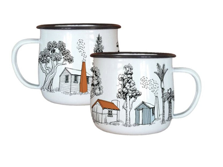 ENAMEL MUG WOLFKAMP & STONE - BACK COUNTRY HUTS