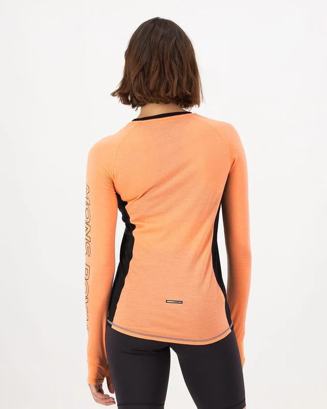 MONS ROYALE WOMENS BELLA LONG SLEEVE - Grey Heather / Punch