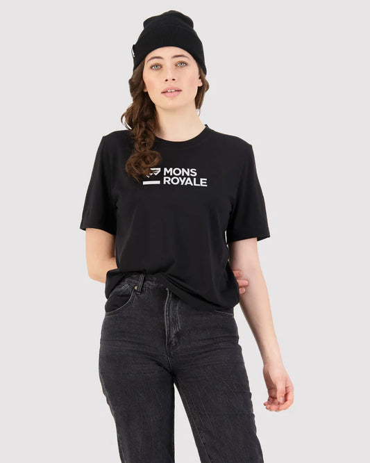 MONS ROYALE WOMENS ICON RELAXED TEE - Black