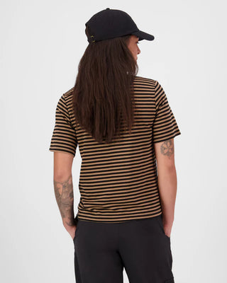 MONS ROYALE ICON WOMENS TEE - Mr Stripe Toffee