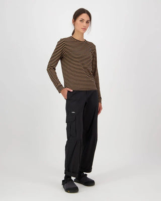 MONS ROYALE -  ICON MERINO STRIPE -  Stripe Toffee