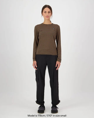 MONS ROYALE -  ICON MERINO STRIPE -  Stripe Toffee