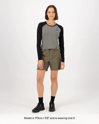 MONS ROYALE -  ICON WOMENS RAGLAN LONG SLEEVE - Mr Stripe Black