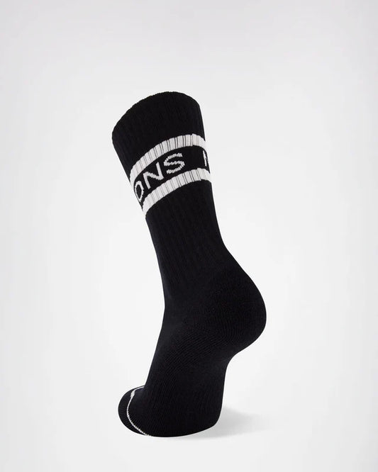 MONS ROYALE SOCKS - SIGNATURE CREW - Black / White